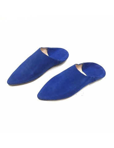 Blue suede slipper