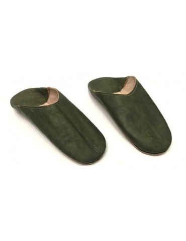 zapatilla de cuero verde