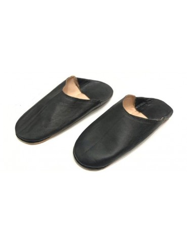 copy of Handmade leather slipper Black