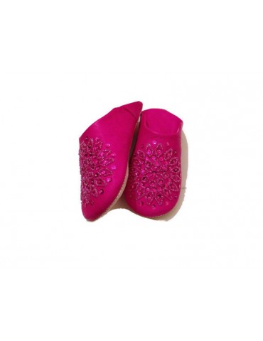 women's pink leather slipper