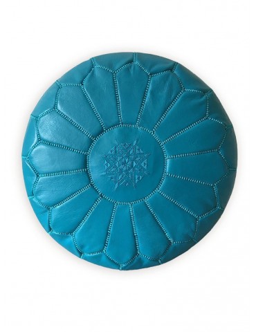 Artisanat Maroc pouf bleu