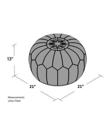 Pouf - Pouf In Pelle Dal Morocco (bianco)