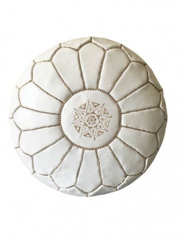 Handmade pouf in real white...
