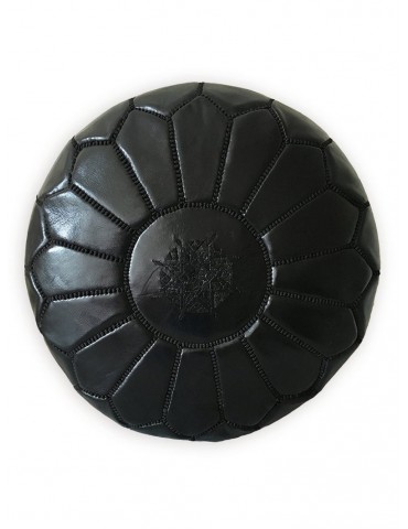 Handmade pouf in real natural leather