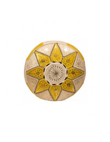 Pouf en cuir naturel jaune