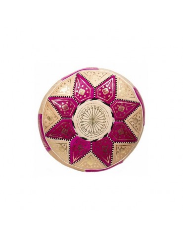Hantverk Marrakech pouffe i rosa läder