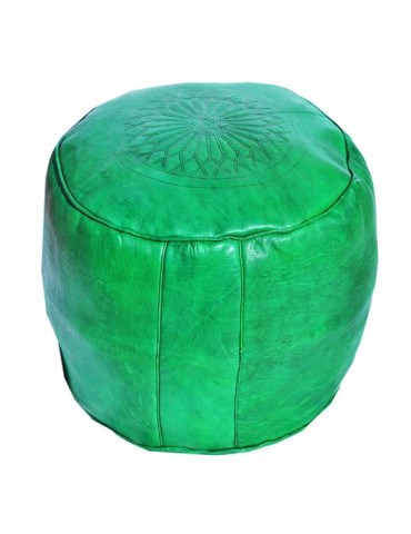 Pouf i ægte læder med...