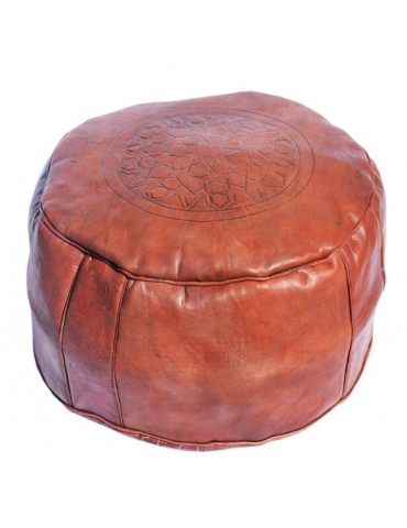 Brown pouf in natural...