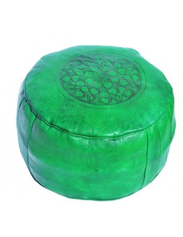 Grüner Hocker in High-End-Finish aus Naturleder