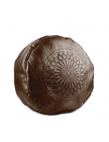 Pouf marrone con finitura...