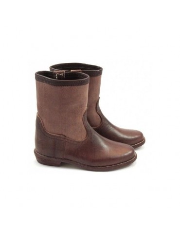 Cheap boot for women in real natural leather Brown