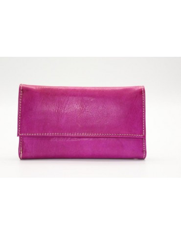 Women's genuine leather bill holder Pink