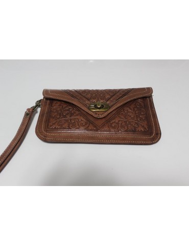 Genuine leather purse Brown