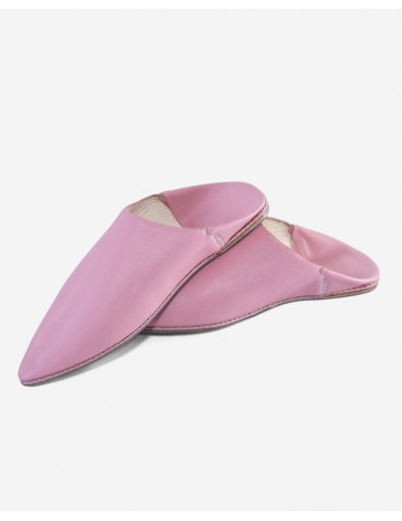 Pantuflas puntiagudas para mujer en piel rosa
