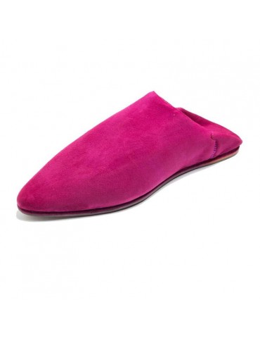 Pantuflas puntiagudas para mujer en piel rosa