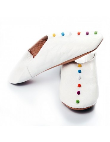 Pantofola Blanche in pelle naturale fatta a mano per donna