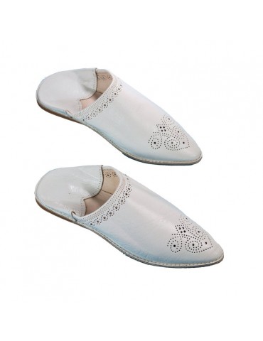 Pantofola Blanche in pelle naturale fatta a mano per donna