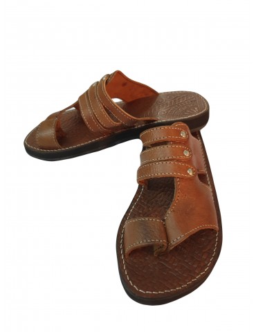 Handgjord sandal i äkta naturläder för män