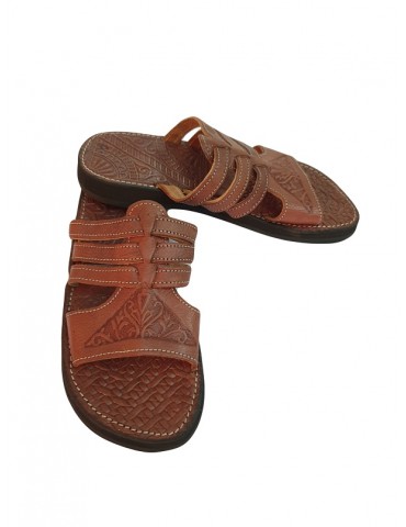Handgjord sandaler i naturligt läder för män