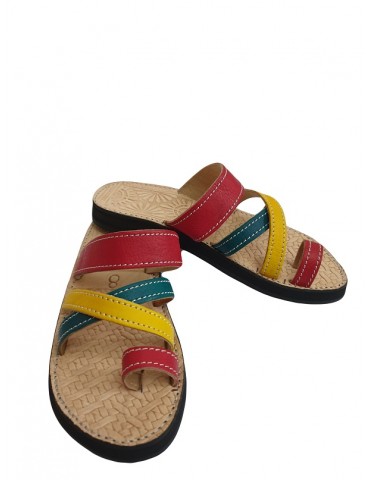 Sandale cuir naturel artisanal style unique
