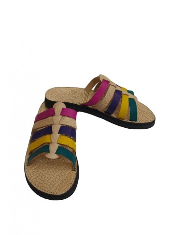 Sandalia chic de piel auténtica para mujer
