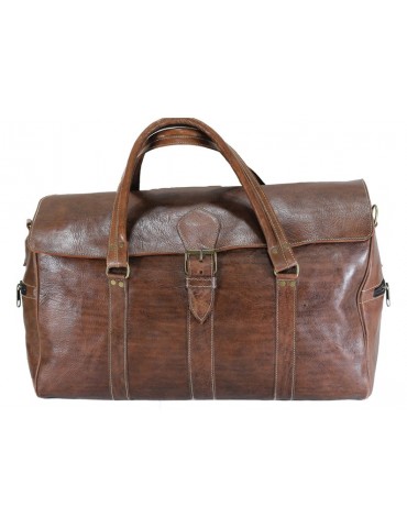 Genuine natural leather travel bag