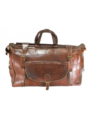 Original Reisetasche aus braunem Leder
