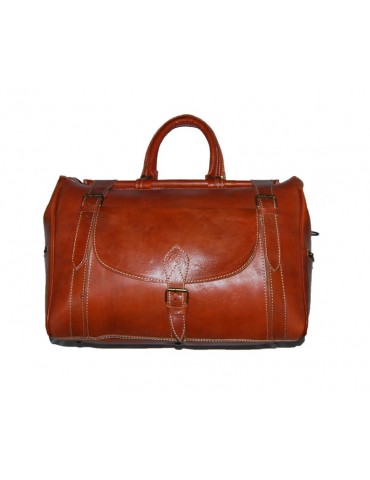 Sac de voyage en cuir original fait main artisanal