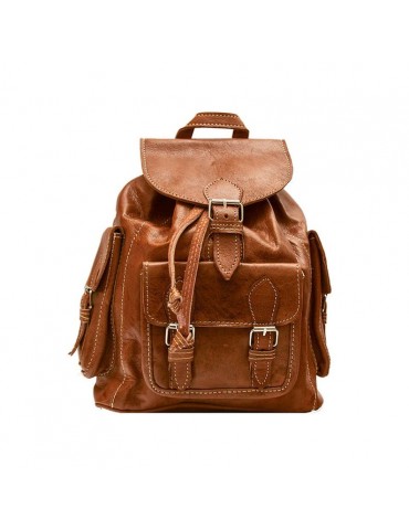 Authentic hand-made natural leather backpack