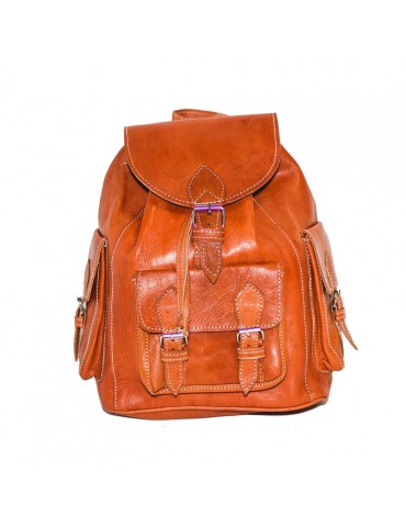 Authentic hand-made natural leather backpack