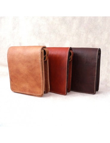 Sets of Three Small Handmade Natural Leather Shoulder Bag