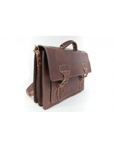 Handmade real natural leather satchel