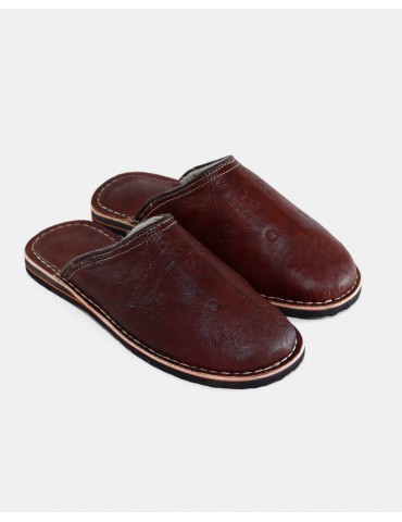 Babouche cuir naturel Artisanat Maroc