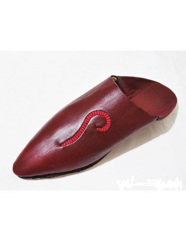 Handmade Moroccan red suede...