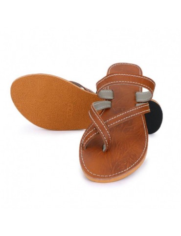 Håndlavet natur læder sandal