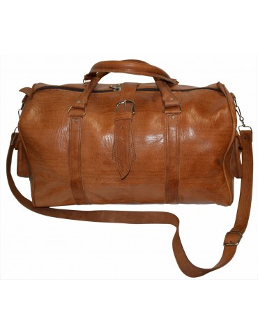 Natural leather travel bag with a modern and unique style
