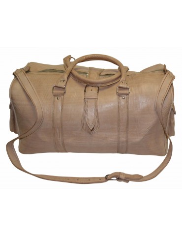 Beige cestovní taška z přírodní kůže