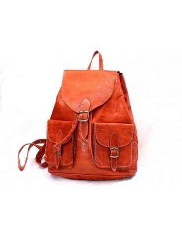 Sac artisanal en cuir naturel marron