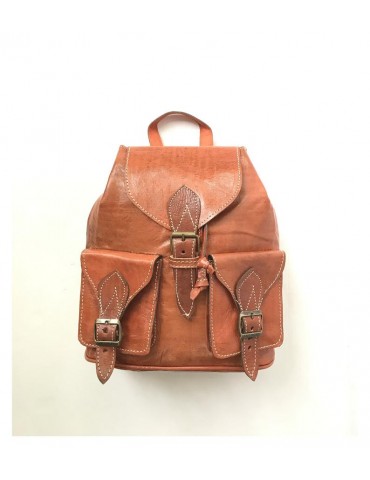 Sac artisanal en cuir naturel marron