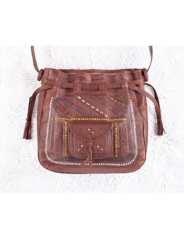 Women's natural leather crossbody bag