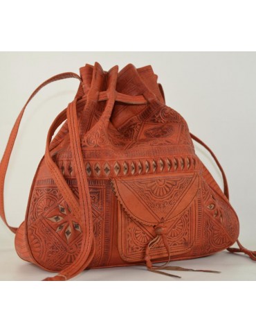 Sac bandoulière femme en cuir naturel