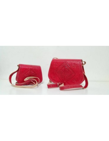 Two handmade natural leather bags