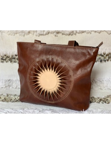 Women's natural leather crossbody bag