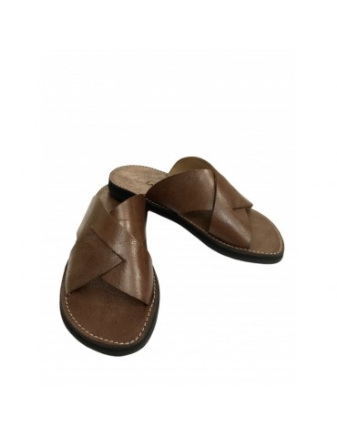 Very good quality real leather crossed sandal