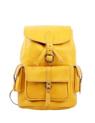 Gelbe Naturledertasche