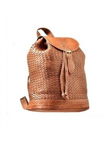 Handmade Genuine Leather Brown Backpack