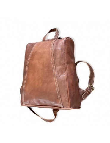 Natural leather satchel