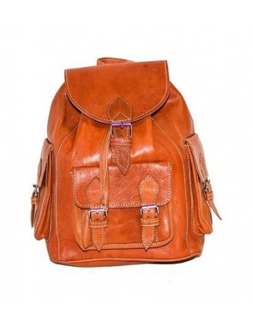 Handcrafted backpack in natural leather