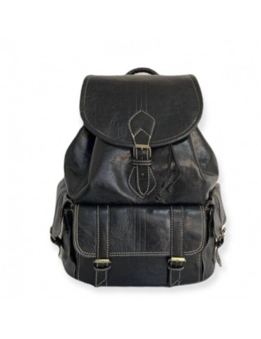 Handmade Black Genuine Leather Backpack