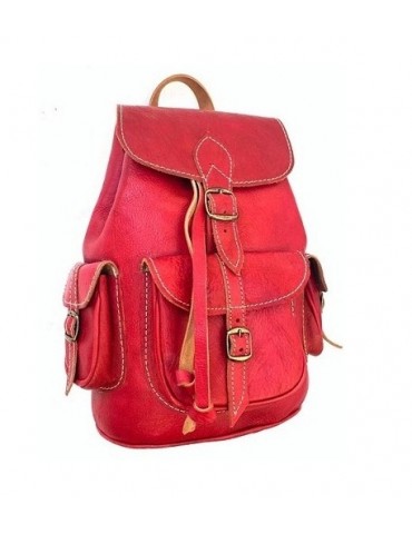 Natural leather backpack Pink